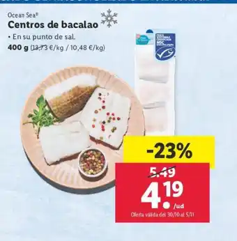 Lidl Centros de bacalao oferta
