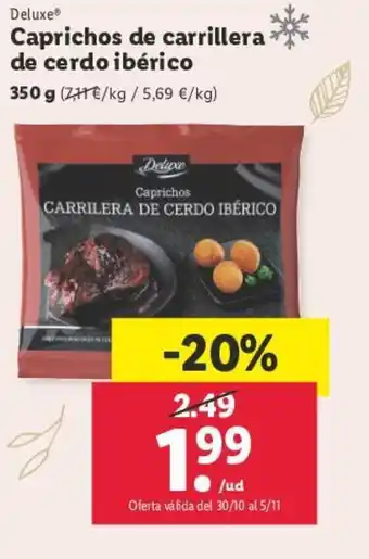 Lidl Caprichos de carrillera de cerdo ibérico oferta