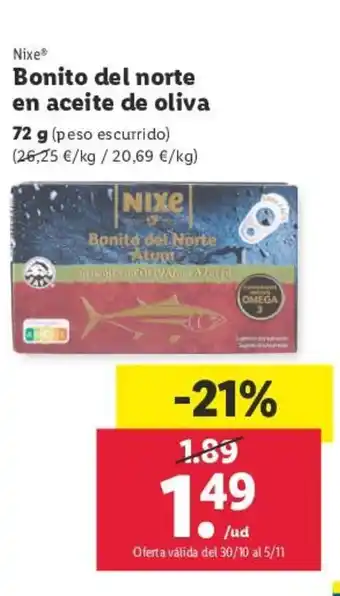 Lidl Bonito del norte en aceite de oliva oferta