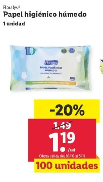 Lidl Papel higiénico húmedo oferta