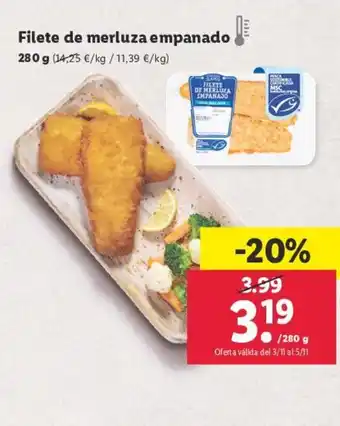 Lidl Filete de merluza empanado oferta