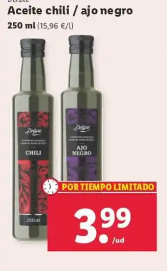Lidl Aceite chili / ajo negro oferta