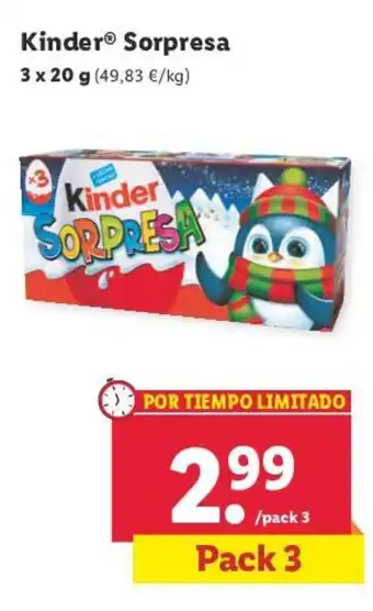 Lidl Kinder® Sorpresa oferta