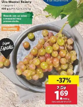 Lidl Uva Muscat Beauty 400g oferta