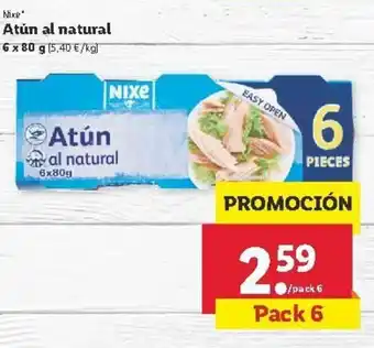 Lidl Nixe Atún al natural 6 x 80g oferta