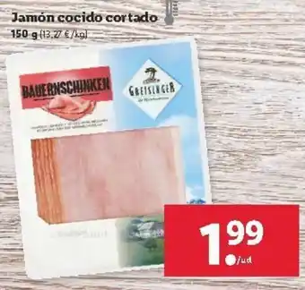 Lidl Jamón cocido cortado 150g oferta
