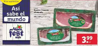 Lidl Bacón/Jamón ahumado 250/500g oferta