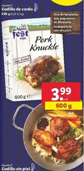 Lidl Codillo de cerdo 600g oferta