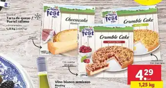Lidl Tarta de queso/Pastel relleno 1,25kg oferta