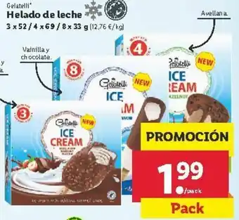 Lidl Helado de leche 3 x 52g oferta