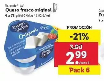 Lidl Queso fresco original 6 x 72g oferta