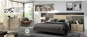 MyMobel cómoda 4 cajones Acabada en color habana y Pizarra oferta