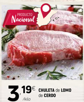 Coviran Chuleta de Lomo de Cerdo oferta