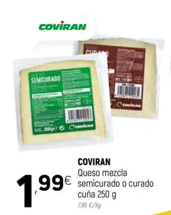 Coviran Coviran Queso mezcla semicurado o curado cuña 250g oferta