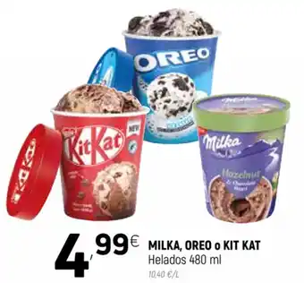 Coviran Milka Oreo o Kit Kat Helados 480 ml oferta