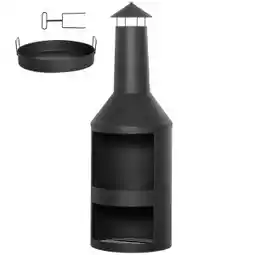 Brico Depôt Chimenea de jardín metal negro 44.5x44.5x133cm oferta