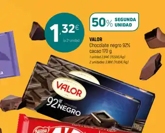 Coviran Valor Chocolate negro 70% cacao 170g oferta