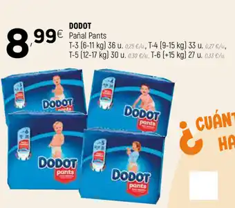 Coviran Dodot Pañal Pants T-3 (6-11kg) 36 u , T-5 (12-17 kg) 30 u. oferta