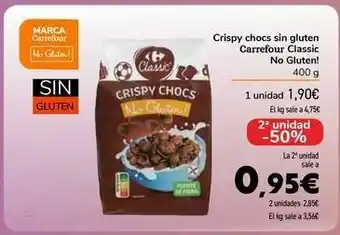 Carrefour Crispy chocs sin gluten carrefour classic no gluten! oferta
