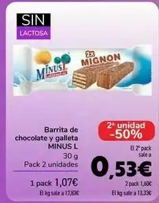 Carrefour Barrita de chocolate y galleta minus l oferta