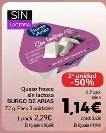 Carrefour Queso fresco sin lactosa burgo de arias oferta