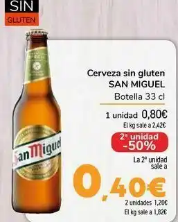 Carrefour Cerveza sin gluten san miguel oferta