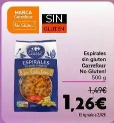 Carrefour Espirales sin gluten carrefour no gluten! oferta