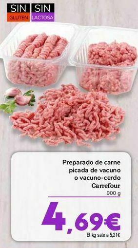 Carrefour Preparado de carne picada de vacuno o vacuno-cerdo carrefour oferta