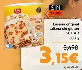 Carrefour Lasaña original italiana sin gluten schar oferta