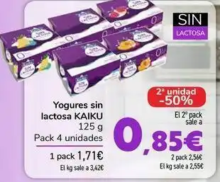 Carrefour Yogures sin lactosa kaiku oferta