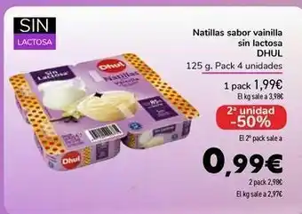 Carrefour Natillas sabor vainilla sin lactosa dhul oferta