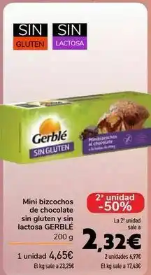 Carrefour Mini bizcochos de chocolate sin gluten y sin latosa gerblé oferta