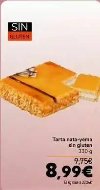 Carrefour Tarta nata-yema sin gluten oferta