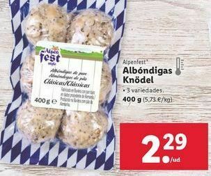Lidl Albóndigas alpenfest oferta