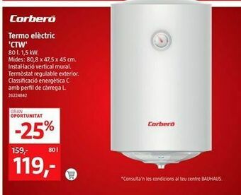 Bauhaus Termo eléctrico corberó oferta