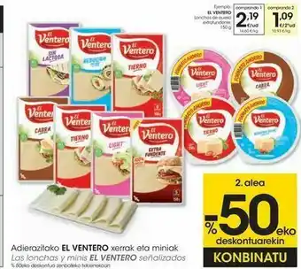 Eroski El ventero lonchas de queso extrafundente oferta