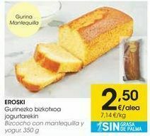 Eroski Eroski bizcocho con mantequilla y yogur oferta