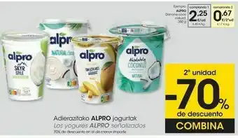 Eroski Alpro danone coco natural oferta