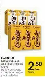 Eroski Cacaolat batido de cacao o de cacao suave oferta