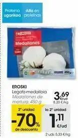 Eroski Eroski medallones de merluza oferta
