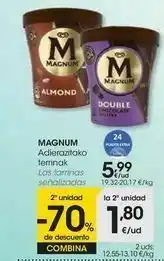 Eroski Magnum las tarrinas señalizadas oferta