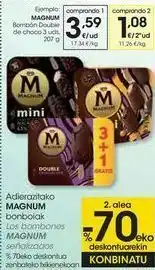 Eroski Magnum bombón double de choco 3 uds oferta