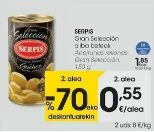 Eroski Serpis aceitunas rellenas gran selección oferta