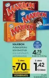 Eroski Maxibon los sándwich señalizados oferta