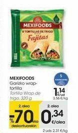 Eroski Mexifoods tortilla wrap de trigo oferta