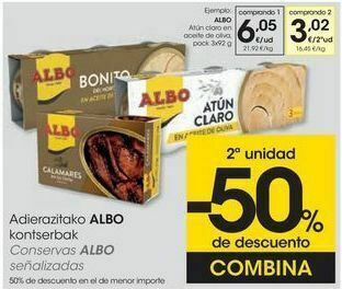 Eroski Albo atún claro en aceite de oliva oferta