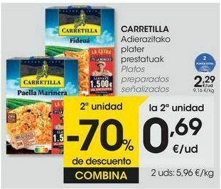 Eroski Carretilla platos preparados señalizados oferta