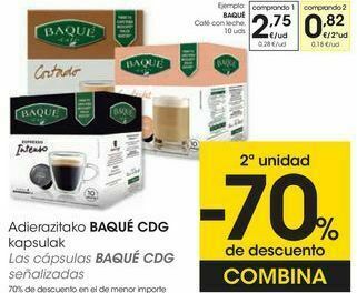 Eroski Baqué café con leche oferta