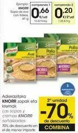 Eroski Knorr sopa de ave con fideos oferta