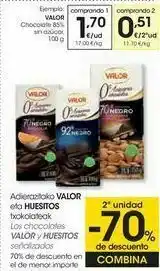 Eroski Valor chocolate 85% sin azúcar oferta